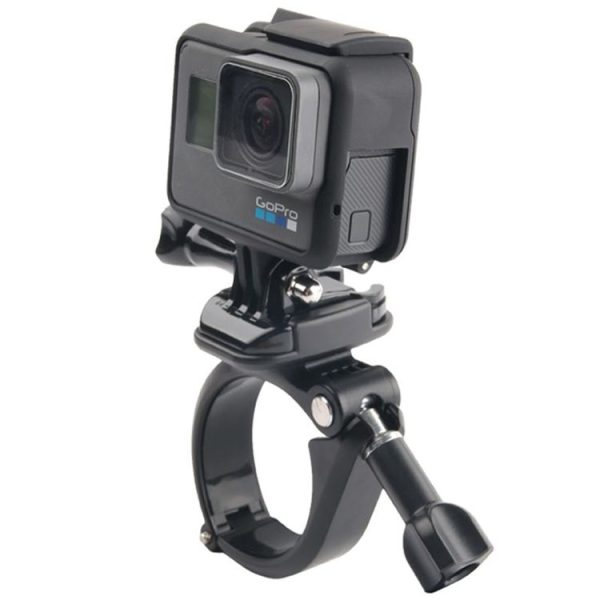 GP434 Large Size Bicycle Motorcycle Handlebar Fixing Mount for GoPro, Insta360, DJI and Other Action Cameras (Black)
