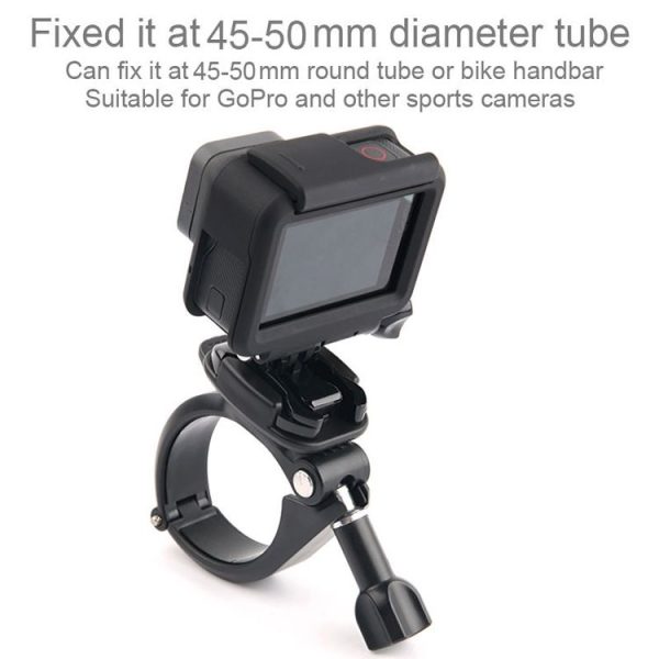 GP434 Large Size Bicycle Motorcycle Handlebar Fixing Mount for GoPro, Insta360, DJI and Other Action Cameras (Black) - Image 4