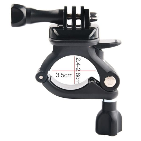 GP435 Small Size Bicycle Motorcycle Handlebar Fixing Mount for GoPro, Insta360, DJI and Other Action Cameras (Black) - Image 3
