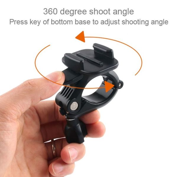 GP435 Small Size Bicycle Motorcycle Handlebar Fixing Mount for GoPro, Insta360, DJI and Other Action Cameras (Black) - Image 4