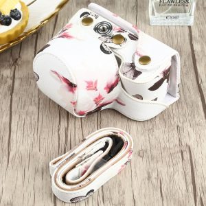 Flower Pattern PU Leather Camera Case for Sony A6000 / A6300 / A6400 / Nex 6 (White)
