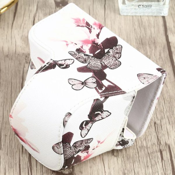 Flower Pattern PU Leather Camera Case for Sony A6000 / A6300 / A6400 / Nex 6 (White) - Image 2