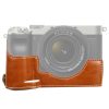 1 / 4 inch Thread PU Leather Camera Half Case Base for Sony ILCE-7C / A7C (Brown)