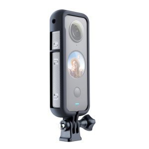 PC Plastic Protective Frame Mount Cage with Tripod Base Adapter for Insta360 One X2 (Black)