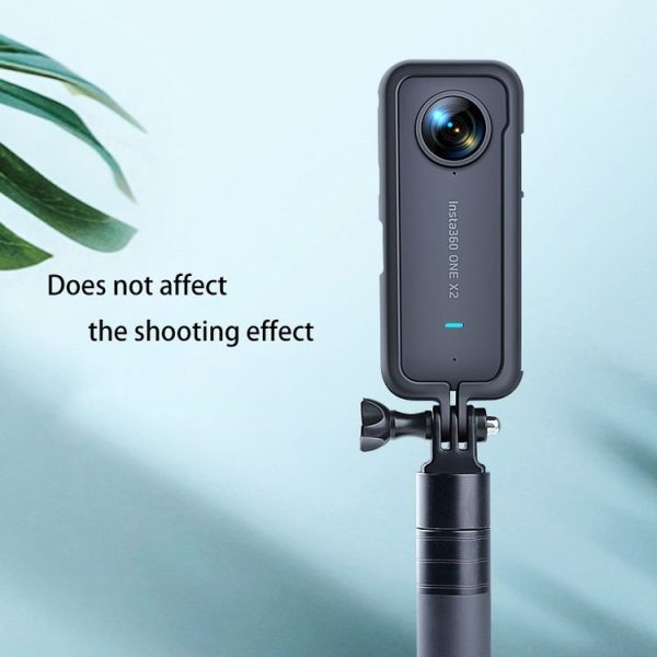 PC Plastic Protective Frame Mount Cage with Tripod Base Adapter for Insta360 One X2 (Black) - Image 4