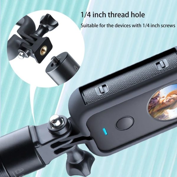 PC Plastic Protective Frame Mount Cage with Tripod Base Adapter for Insta360 One X2 (Black) - Image 6