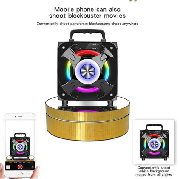 12cm 360 Degree Rotating Turntable Mirror Electric Display Stand Video Shooting Props Turntable, Load: 3kg (Gold) - Image 5