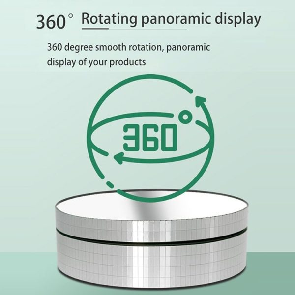 12cm 360 Degree Rotating Turntable Mirror Electric Display Stand Video Shooting Props Turntable, Load: 3kg (Gold) - Image 6