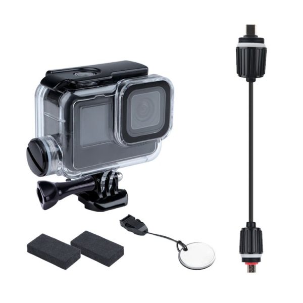 GoPro HERO10 Black / HERO9 Black 30m Charging Waterproof Housing Case with Buckle Basic Mount & Screw - Image 2