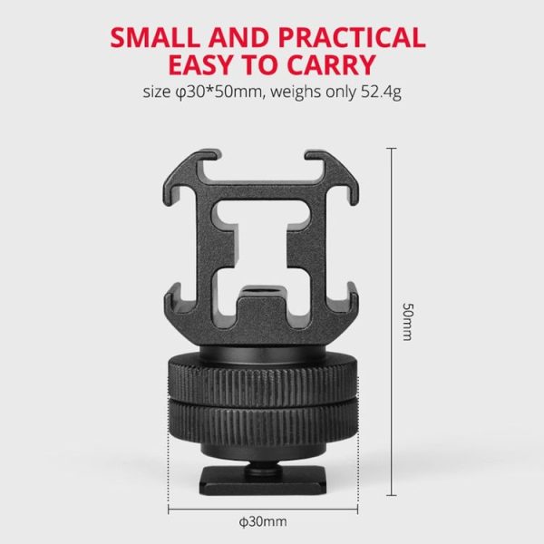 YELANGU A681 Triple Heads Hot Shoe Mount Adapter Flash Holder Bracket (Black) - Image 5