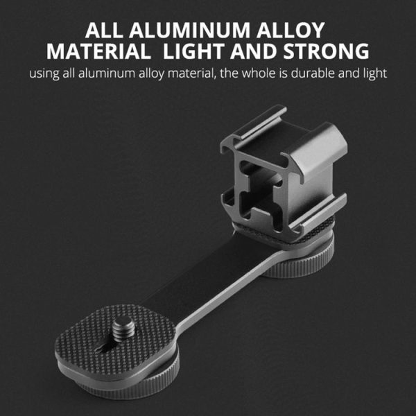 YELANGU A682 Triple Cold Shoe Base Mount Adapter Expansion Microphone Stand Bracket LED Video Light Holder (Black) - Image 5