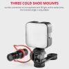 YELANGU A682 Triple Cold Shoe Base Mount Adapter Expansion Microphone Stand Bracket LED Video Light Holder (Black) - Image 7