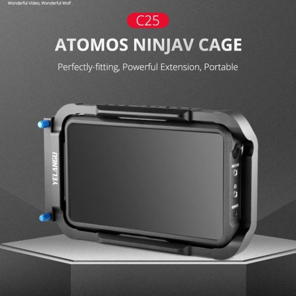 YELANGU C25 Camera Monitor Cage Stabilizer for Atomos NinjaV (Black) - Image 3