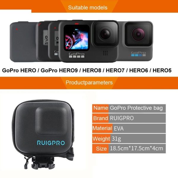 RUIGPRO Super Mini EVA Storage Protective Case Box for GoPro Hero11 Black / HERO10 Black / HERO9 Black / HERO8 Black / 7 / 6 / 5 (Black) - Image 8
