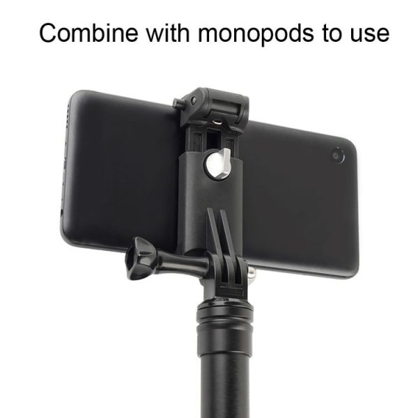 Selfie Sticks Monopods Mount Phone Clamp for iPhone, Samsung, HTC, Sony, LG and other Smartphones, Clip Range: 6-9cm (Black) - Image 6
