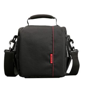 HUWANG HU107420 Portable Waterproof Scratch-proof Polyester Surface Material Outdoor Sports Sling Shoulder Bag Handbag DSLR Camera Bag Phone Bag with Adjustable Detachable Shoulder Strap for GoPro, SJCAM, Nikon, Canon, Xiaomi Xiaoyi YI, Apple, Samsung, Huawei, Size: 18 x 17 x 13 cm (Red)