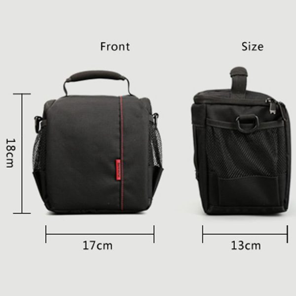 HUWANG HU107420 Portable Waterproof Scratch-proof Polyester Surface Material Outdoor Sports Sling Shoulder Bag Handbag DSLR Camera Bag Phone Bag with Adjustable Detachable Shoulder Strap for GoPro, SJCAM, Nikon, Canon, Xiaomi Xiaoyi YI, Apple, Samsung, Huawei, Size: 18 x 17 x 13 cm (Red) - Image 11