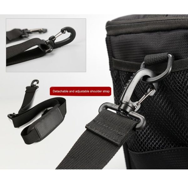 HUWANG HU107420 Portable Waterproof Scratch-proof Polyester Surface Material Outdoor Sports Sling Shoulder Bag Handbag DSLR Camera Bag Phone Bag with Adjustable Detachable Shoulder Strap for GoPro, SJCAM, Nikon, Canon, Xiaomi Xiaoyi YI, Apple, Samsung, Huawei, Size: 18 x 17 x 13 cm (Red) - Image 16