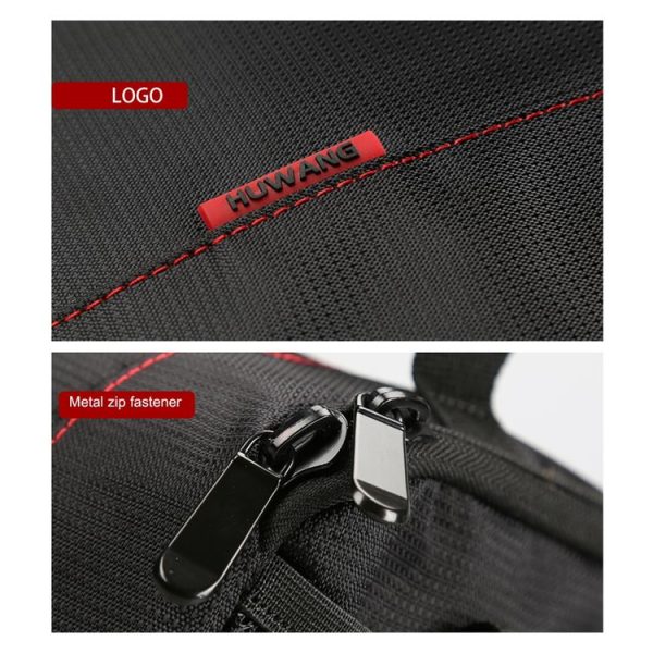 HUWANG HU107420 Portable Waterproof Scratch-proof Polyester Surface Material Outdoor Sports Sling Shoulder Bag Handbag DSLR Camera Bag Phone Bag with Adjustable Detachable Shoulder Strap for GoPro, SJCAM, Nikon, Canon, Xiaomi Xiaoyi YI, Apple, Samsung, Huawei, Size: 18 x 17 x 13 cm (Red) - Image 17