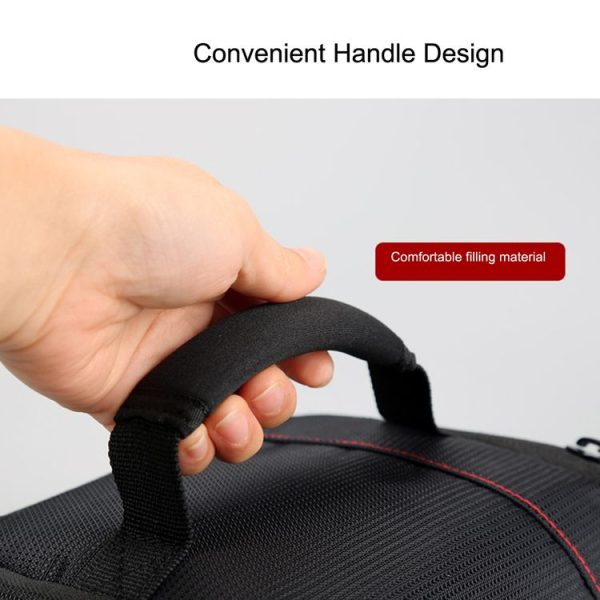 HUWANG HU107420 Portable Waterproof Scratch-proof Polyester Surface Material Outdoor Sports Sling Shoulder Bag Handbag DSLR Camera Bag Phone Bag with Adjustable Detachable Shoulder Strap for GoPro, SJCAM, Nikon, Canon, Xiaomi Xiaoyi YI, Apple, Samsung, Huawei, Size: 18 x 17 x 13 cm (Red) - Image 18