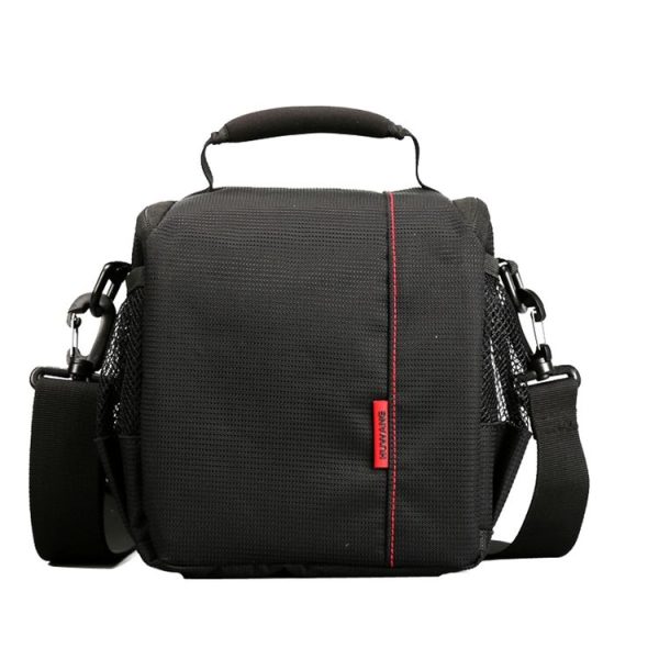 HUWANG HU107420 Portable Waterproof Scratch-proof Polyester Surface Material Outdoor Sports Sling Shoulder Bag Handbag DSLR Camera Bag Phone Bag with Adjustable Detachable Shoulder Strap for GoPro, SJCAM, Nikon, Canon, Xiaomi Xiaoyi YI, Apple, Samsung, Huawei, Size: 18 x 17 x 13 cm (Red) - Image 2