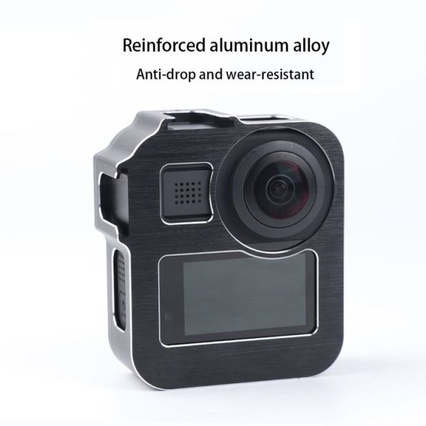 Dual Cold Shoes CNC Aluminum Alloy Frame Cage for GoPro Max (Black) - Image 2