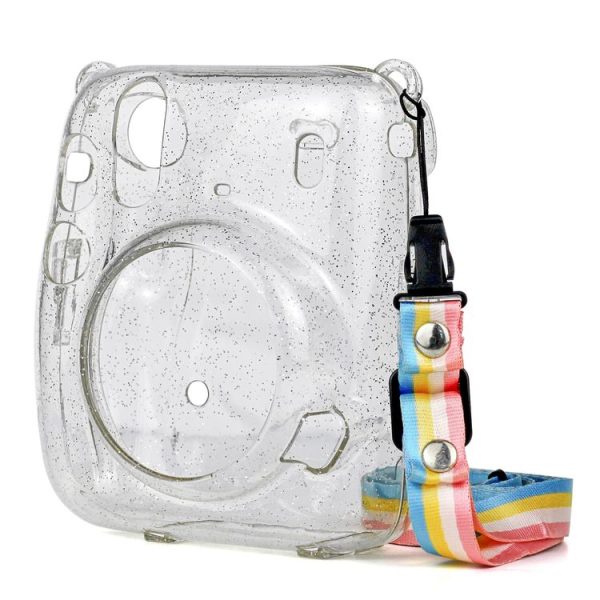 Glitter Power Crystal Case with Strap for FUJIFILM Instax mini 11 (Transparent) - Image 2