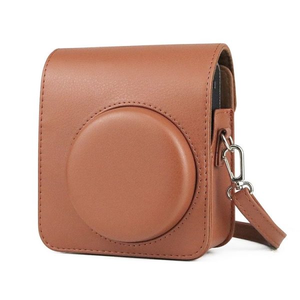Full Body Camera Retro PU Leather Case Bag with Strap for FUJIFILM instax mini 40 (Brown) - Image 2