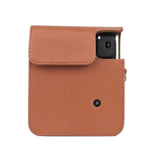 Full Body Camera Retro PU Leather Case Bag with Strap for FUJIFILM instax mini 40 (Brown) - Image 3