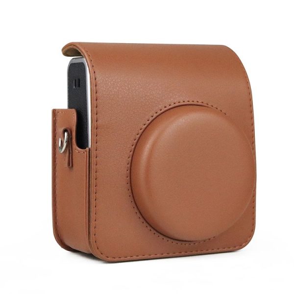 Full Body Camera Retro PU Leather Case Bag with Strap for FUJIFILM instax mini 40 (Brown) - Image 4