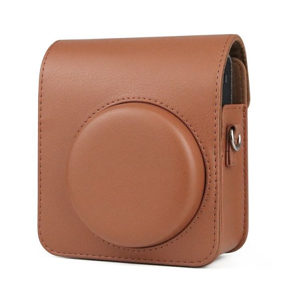 Full Body Camera Retro PU Leather Case Bag with Strap for FUJIFILM instax mini 40 (Brown) - Image 5