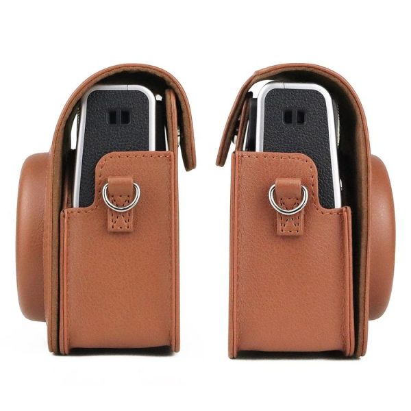 Full Body Camera Retro PU Leather Case Bag with Strap for FUJIFILM instax mini 40 (Brown) - Image 6