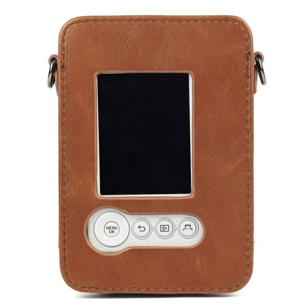 Full Body Camera Retro PU Leather Case Bag with Strap for FUJIFILM instax mini Liplay (Brown) - Image 3