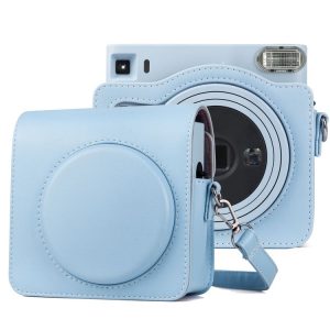 Full Body PU Leather Case Camera Bag with Strap for FUJIFILM instax Square SQ1 (Blue)