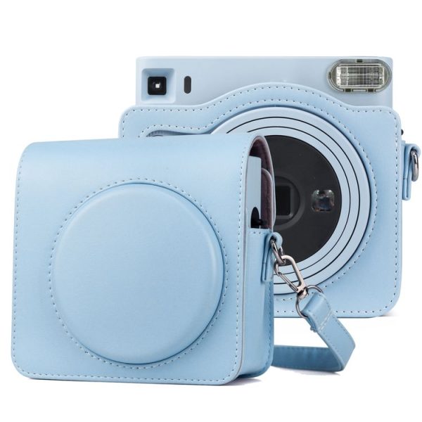 Full Body PU Leather Case Camera Bag with Strap for FUJIFILM instax Square SQ1 (Blue)
