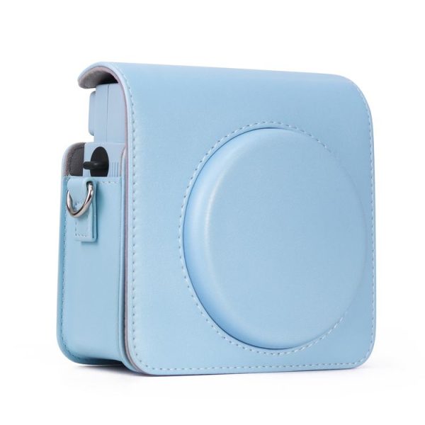 Full Body PU Leather Case Camera Bag with Strap for FUJIFILM instax Square SQ1 (Blue) - Image 4