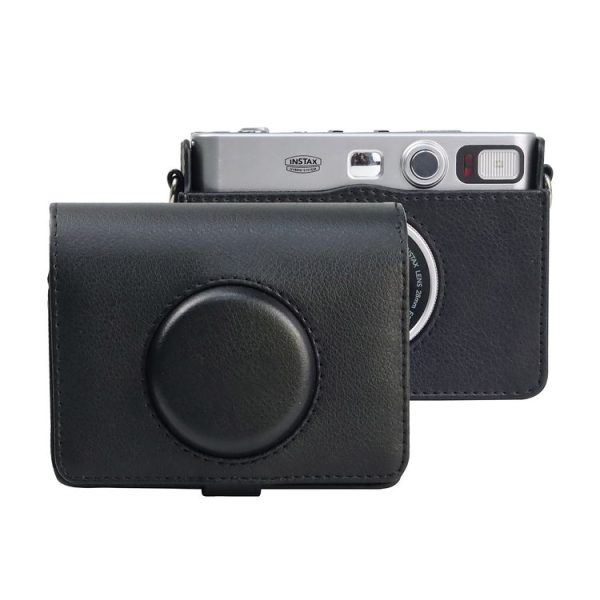 Retro Full Body Camera PU Leather Case Bag with Strap for FUJIFILM instax mini Evo (Black)