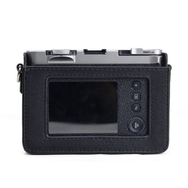 Retro Full Body Camera PU Leather Case Bag with Strap for FUJIFILM instax mini Evo (Black) - Image 4