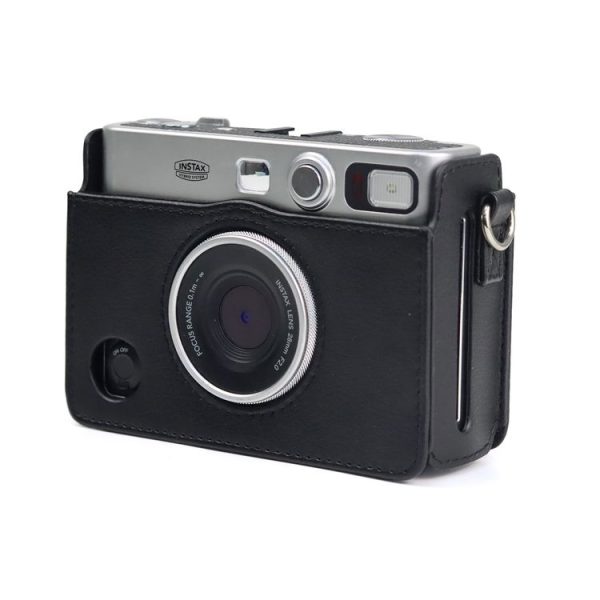 Retro Full Body Camera PU Leather Case Bag with Strap for FUJIFILM instax mini Evo (Black) - Image 5