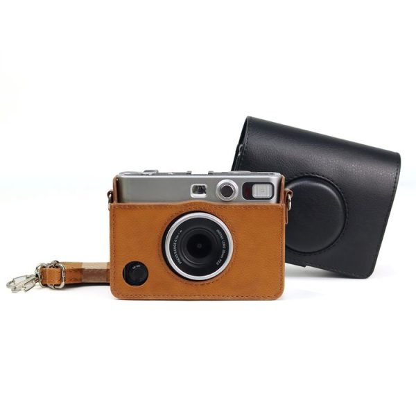Retro Full Body Camera PU Leather Case Bag with Strap for FUJIFILM instax mini Evo (Black) - Image 6