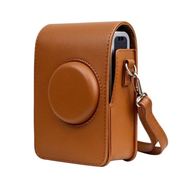 Vertical Full Body Camera PU Leather Case Bag with Strap for FUJIFILM instax mini Evo (Brown) - Image 2