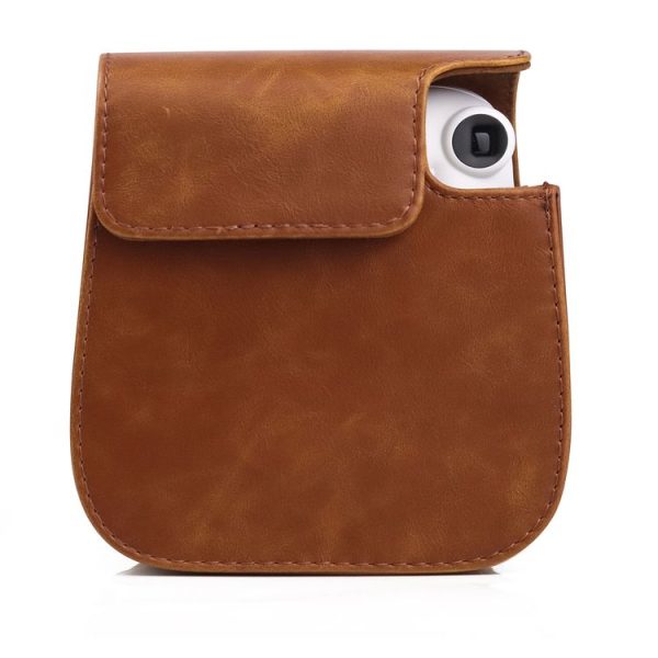 Retro Full Body Camera Leather Case Bag with Strap for FUJIFILM Instax mini 11 (Brown) - Image 3