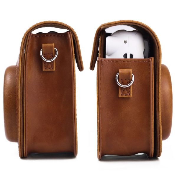Retro Full Body Camera Leather Case Bag with Strap for FUJIFILM Instax mini 11 (Brown) - Image 4