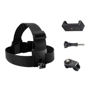 Elastic Mount Belt Adjustable Head Strap with Phone Clamp & Screw & S-type Adapter for GoPro HERO10 Black / HERO9 Black / 8 / 7 / 6 / 5, Xiaoyi and Other Action Cameras, Smarphones (Black)