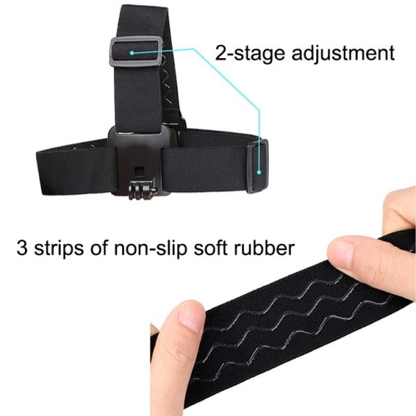 Elastic Mount Belt Adjustable Head Strap with Phone Clamp & Screw & S-type Adapter for GoPro HERO10 Black / HERO9 Black / 8 / 7 / 6 / 5, Xiaoyi and Other Action Cameras, Smarphones (Black) - Image 8