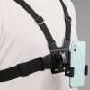 Adjustable Body Mount Belt Chest Strap with Phone Clamp & S-type Adapter & J Hook Mount & Long Screw for GoPro, Insta360, DJI and Other Action Cameras, Smartphones (Black) - Image 6