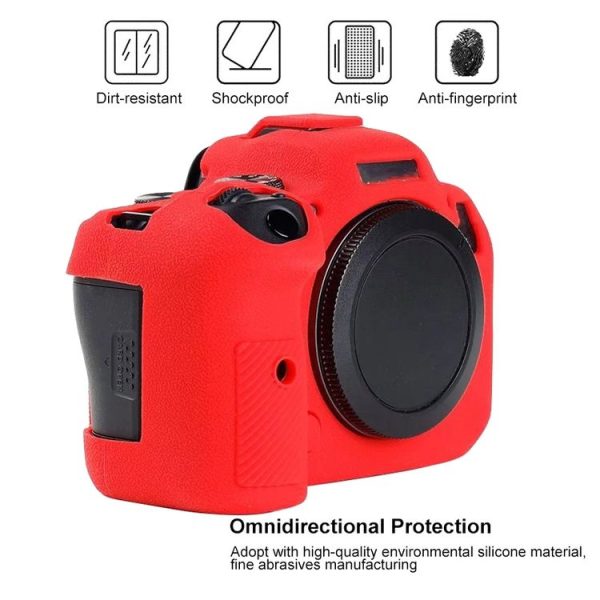 Canon EOS R6 Litchi Texure Soft Silicone Case (Black) - Image 3