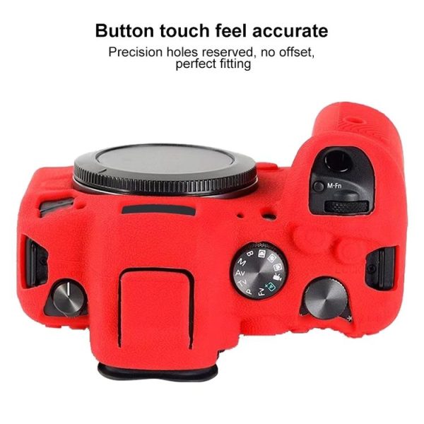 Canon EOS R6 Litchi Texure Soft Silicone Case (Black) - Image 4