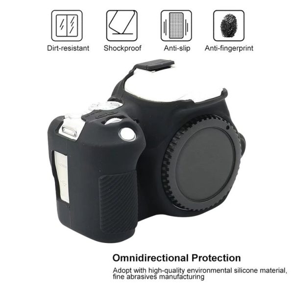 Canon EOS 200D / EOS 200D Mark II Soft Silicone Protective Case (Black) - Image 4