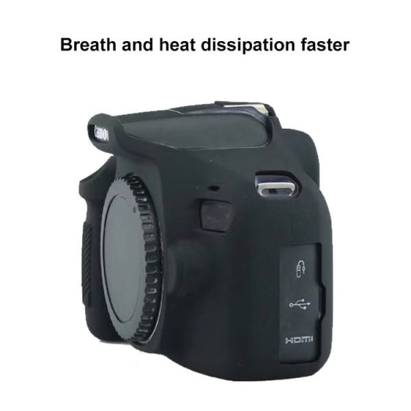 Soft Silicone Protective Case for Canon EOS 2000D (Black) - Image 6